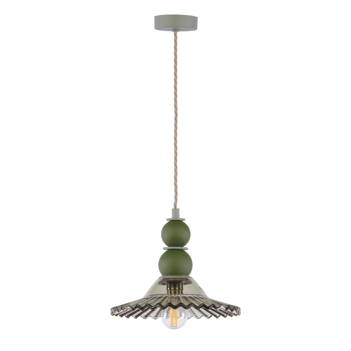 David Hunt Nueva Pendant Moss Glass and Sage