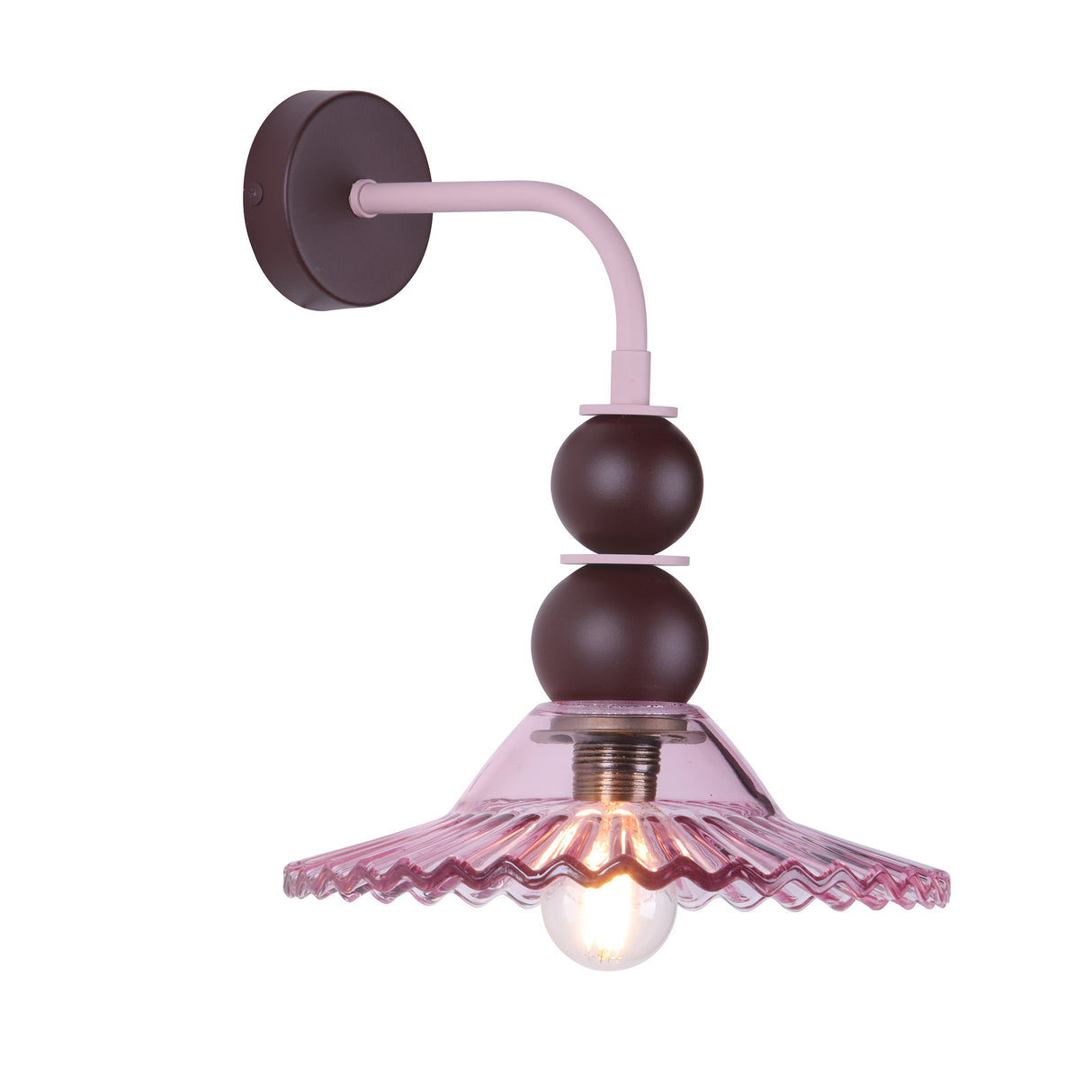 David Hunt Nueva Wall Light Azalea Glass and Aubergine