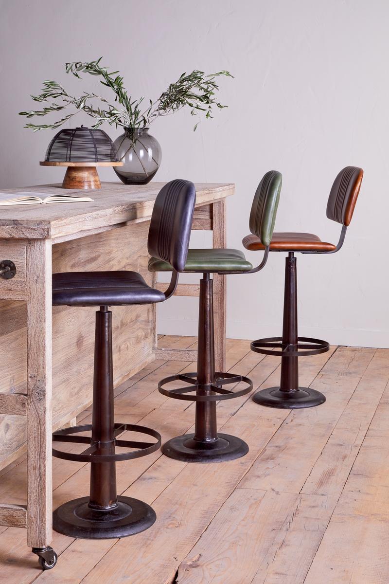 Nkuku Narwana Bar Chair Aged Black