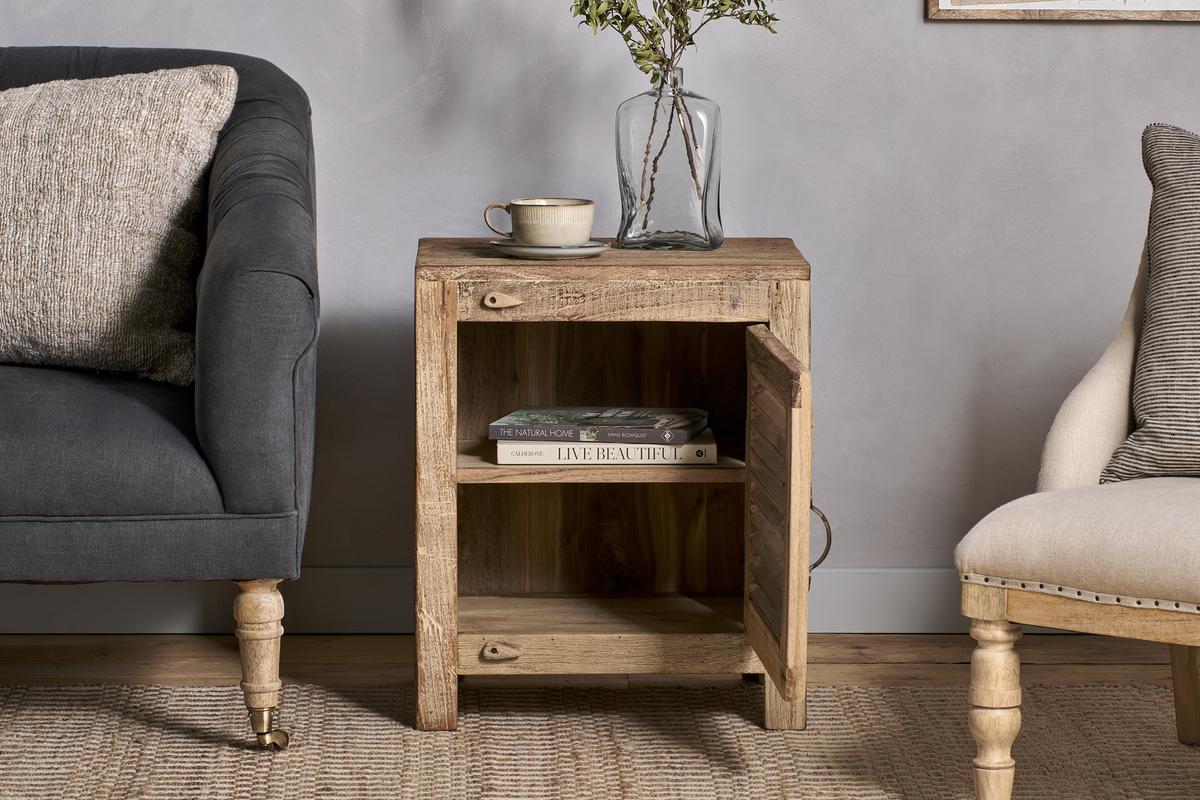 Nkuku Ibo Reclaimed Wooden Slatted Cabinet