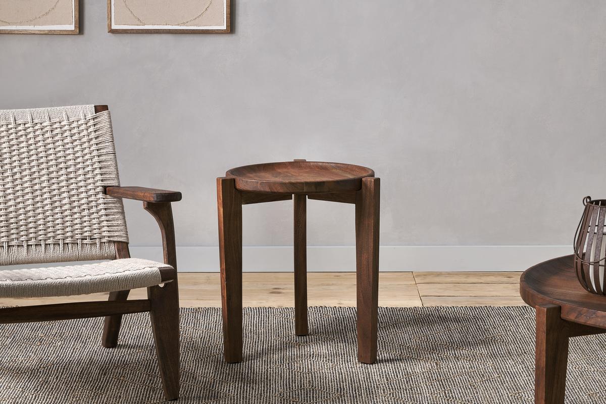 Nkuku Umar Acacia Side Table Dark Brown