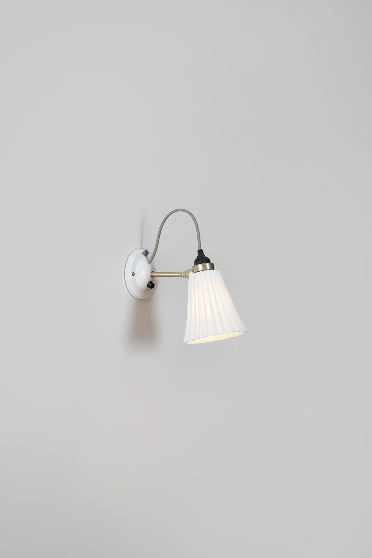Original BTC Hector Pleat Medium Wall Light, Switched, Brass
