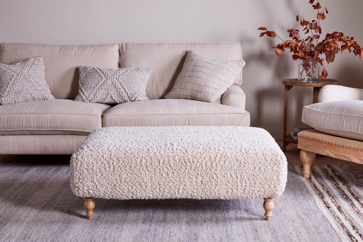 Nkuku Otas Teddy Ottoman Off White