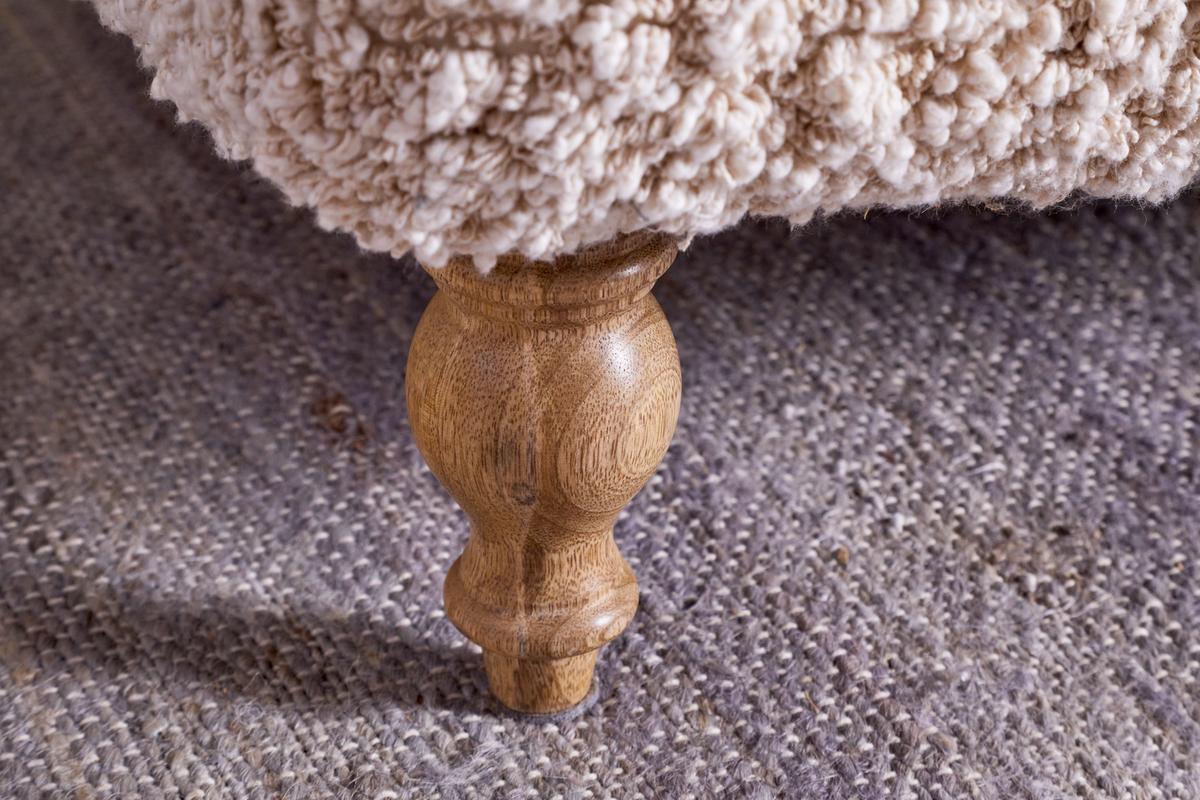 Nkuku Otas Teddy Ottoman Off White