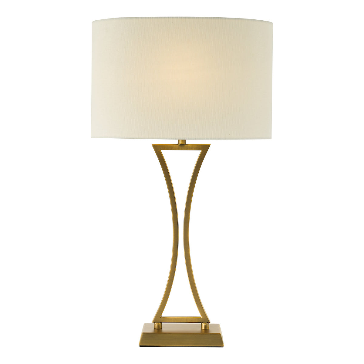 Dar Oporto Table Lamp Aged Brass With Shade