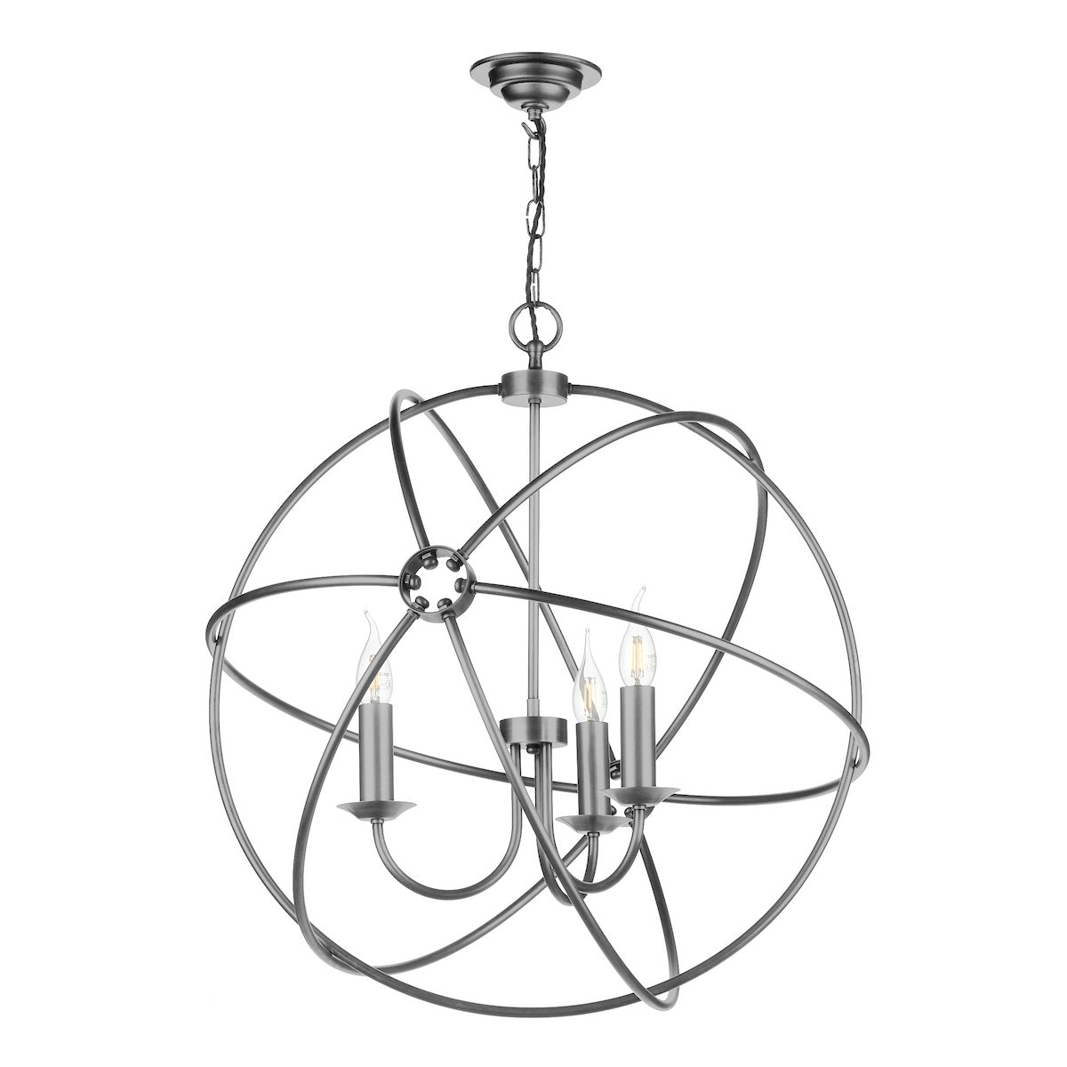 David Hunt Orb 3 Light Pendant Aged Silver