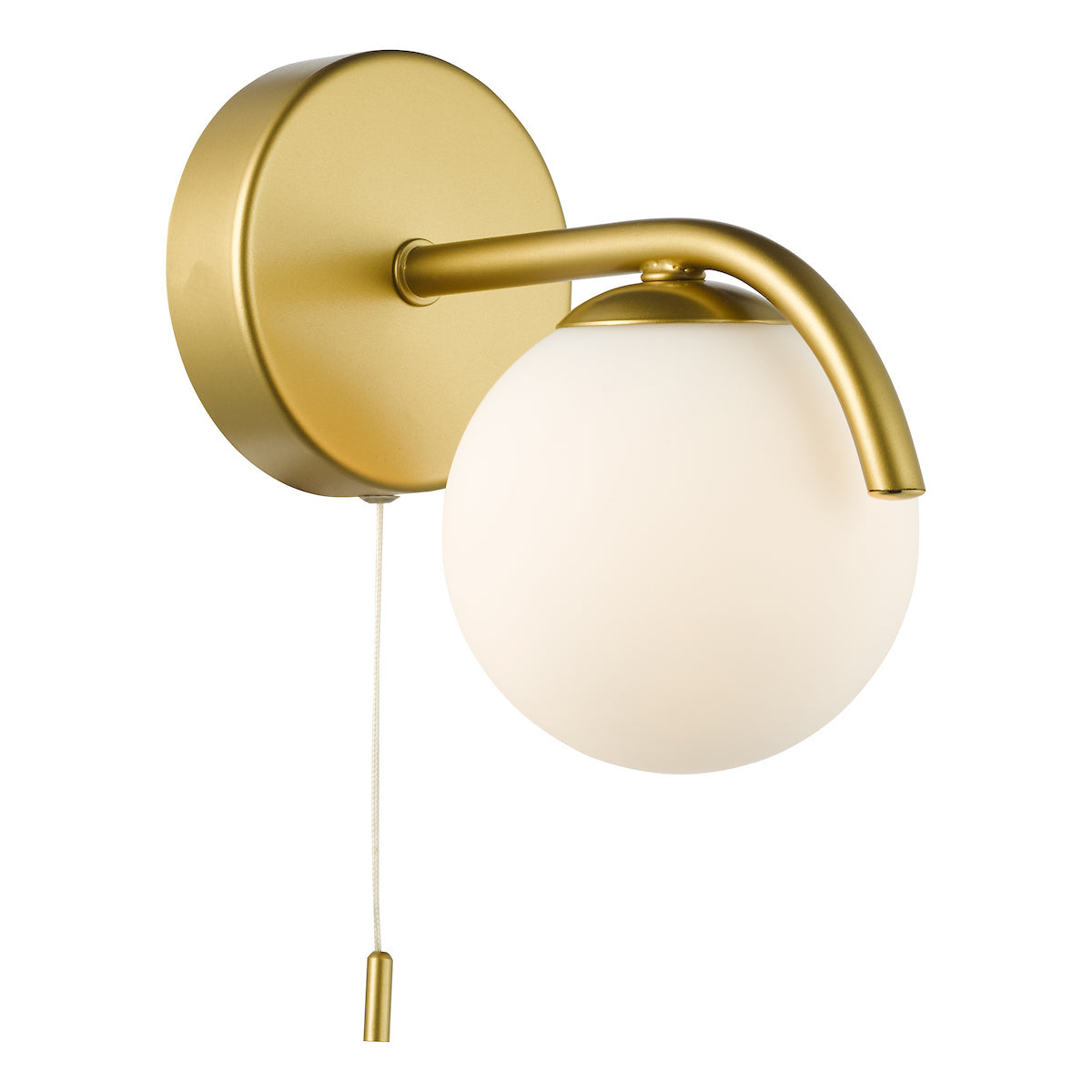 Dar Orlena Wall Light Satin Gold and Opal Glass