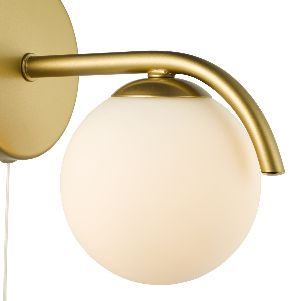 Dar Orlena Wall Light Satin Gold and Opal Glass
