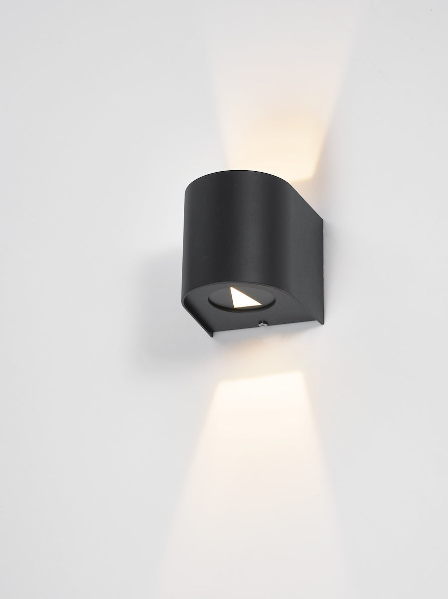 Dar Orville 2 Light Outdoor Wall Light Matt Black LED IP44