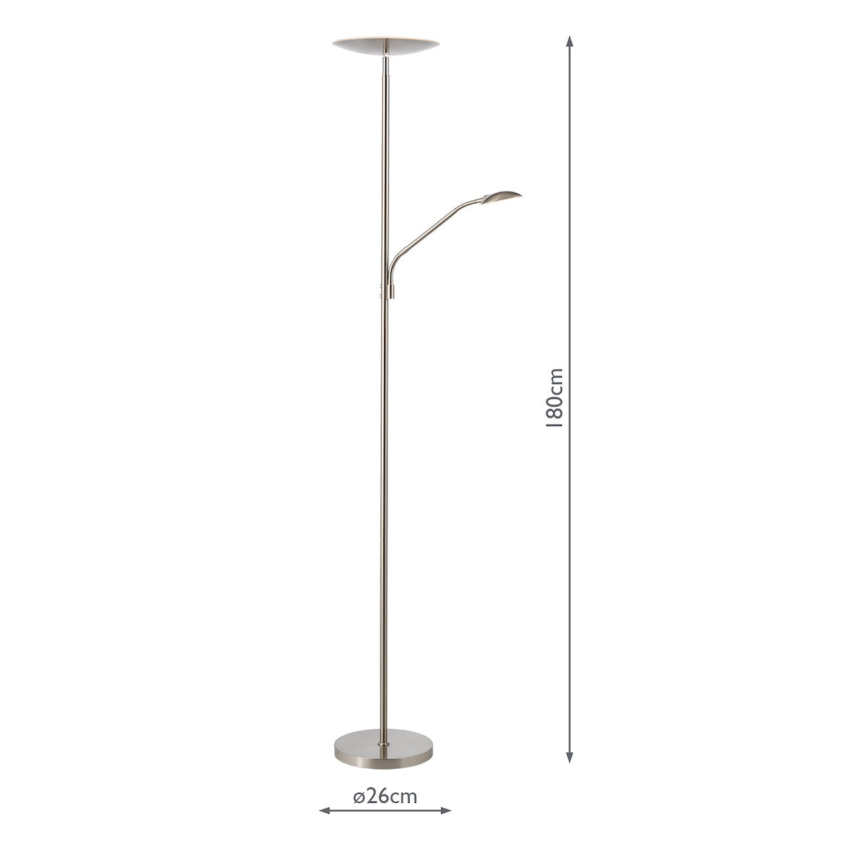 Dar Osbert Mother & Child Floor Lamp Satin Nickel LED