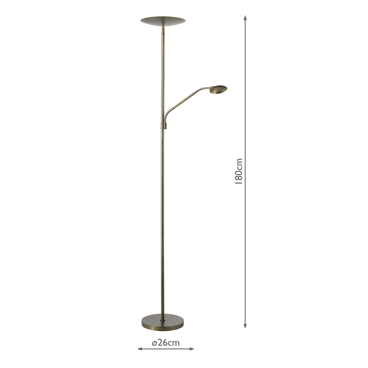 Dar Osbert Mother & Child Floor Lamp Satin Bronze LED