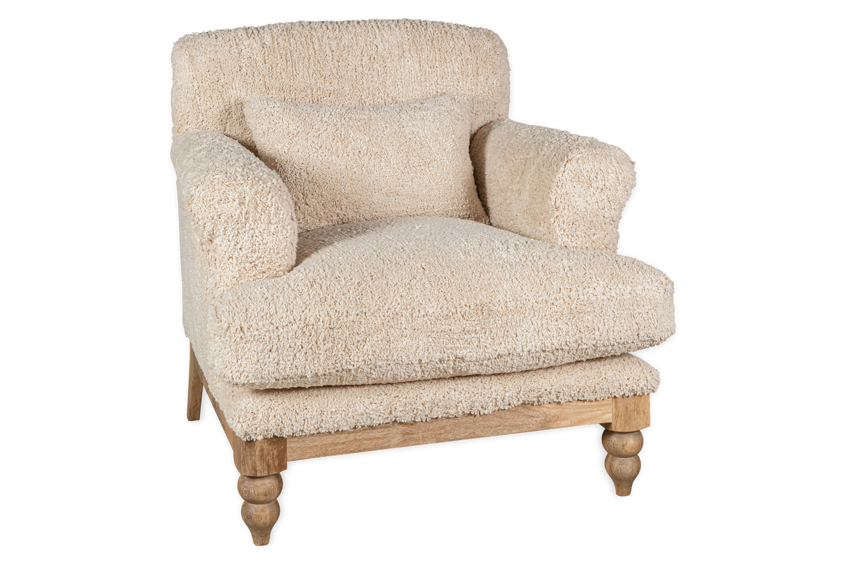 Nkuku Otas Teddy Cotton Armchair Off White