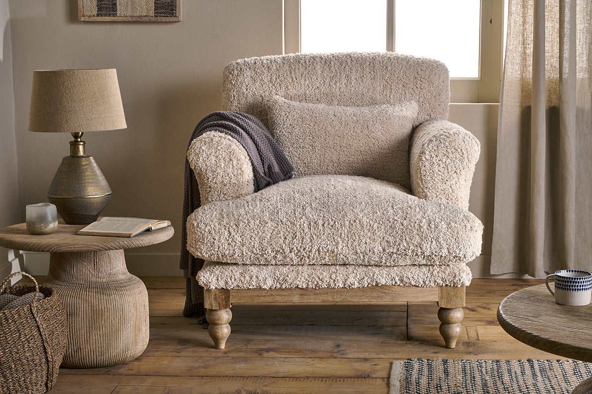 Nkuku Otas Teddy Cotton Armchair Off White