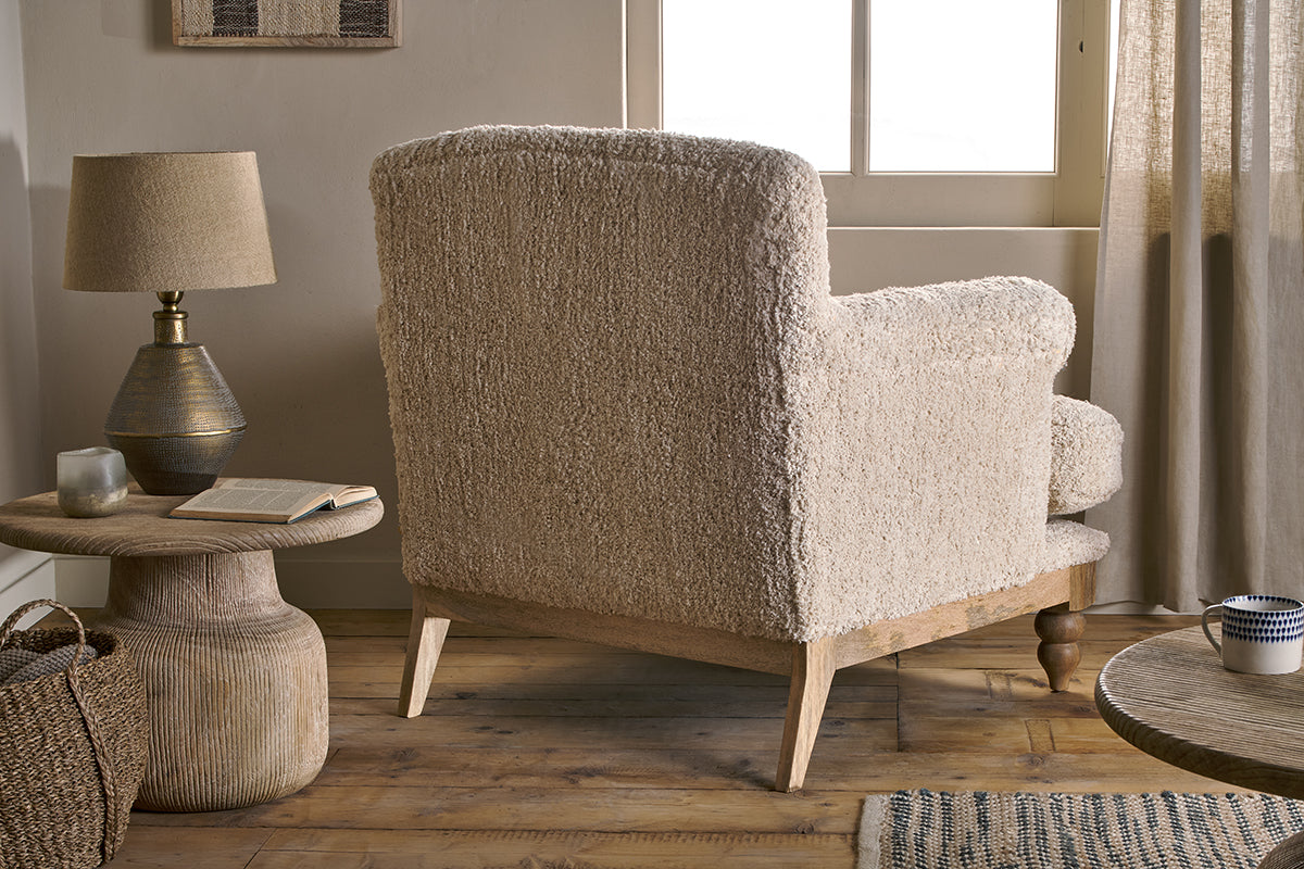 Nkuku Otas Teddy Cotton Armchair Off White