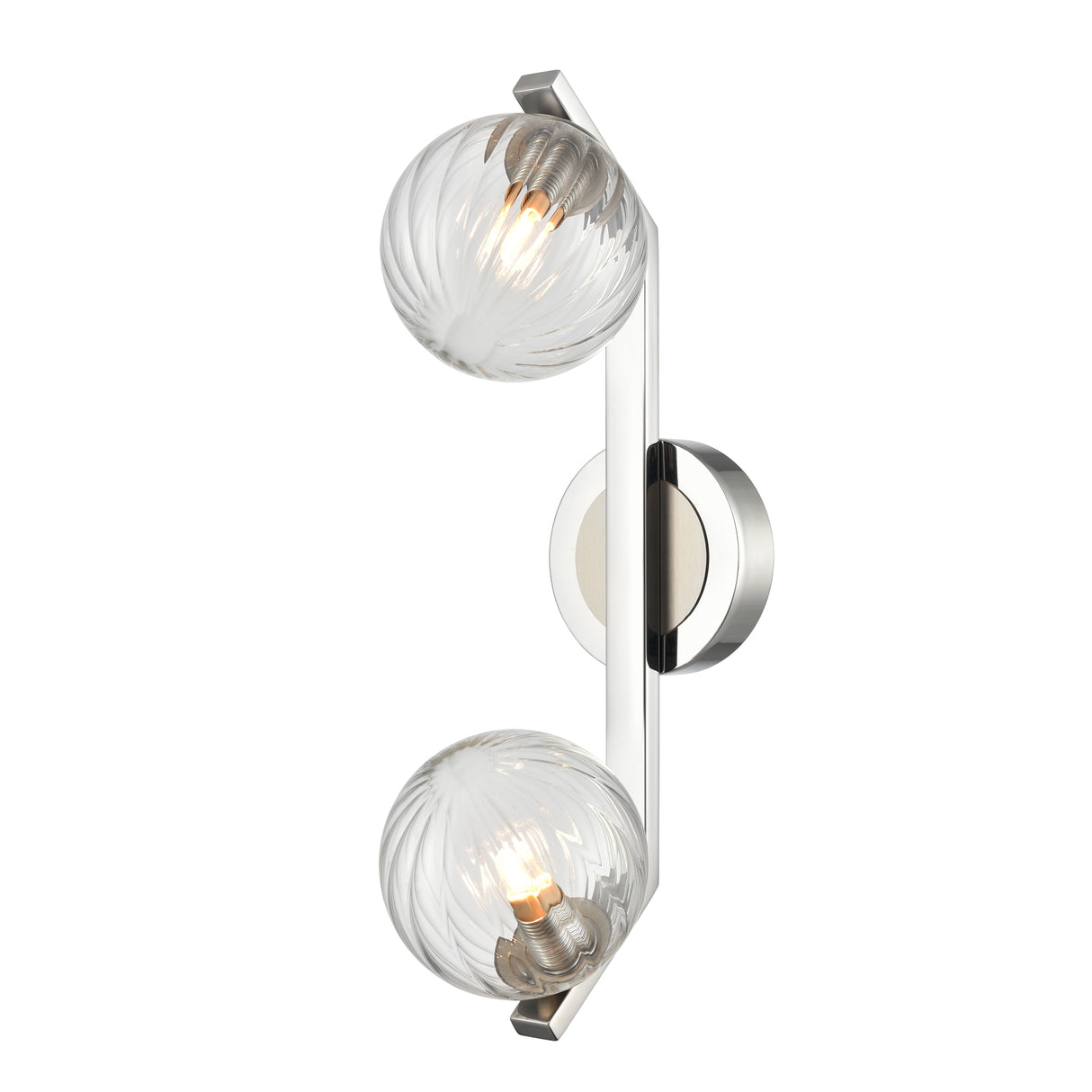 Franklite Oculus Bathroom Double Wall light satin nickel