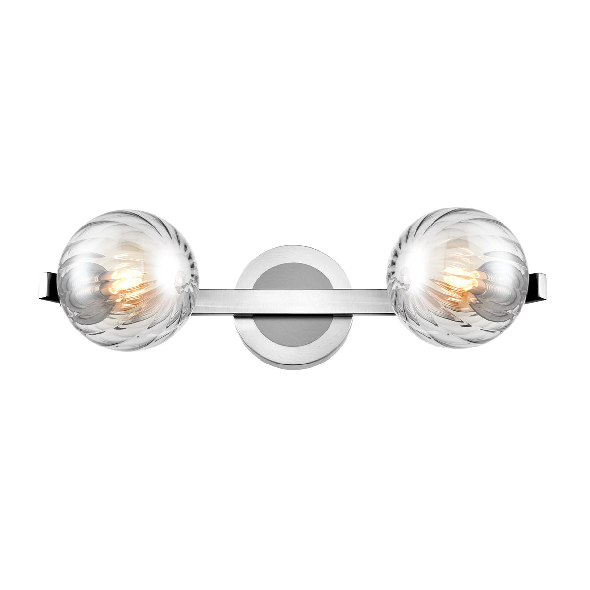 Franklite Oculus Bathroom Double Wall light satin nickel