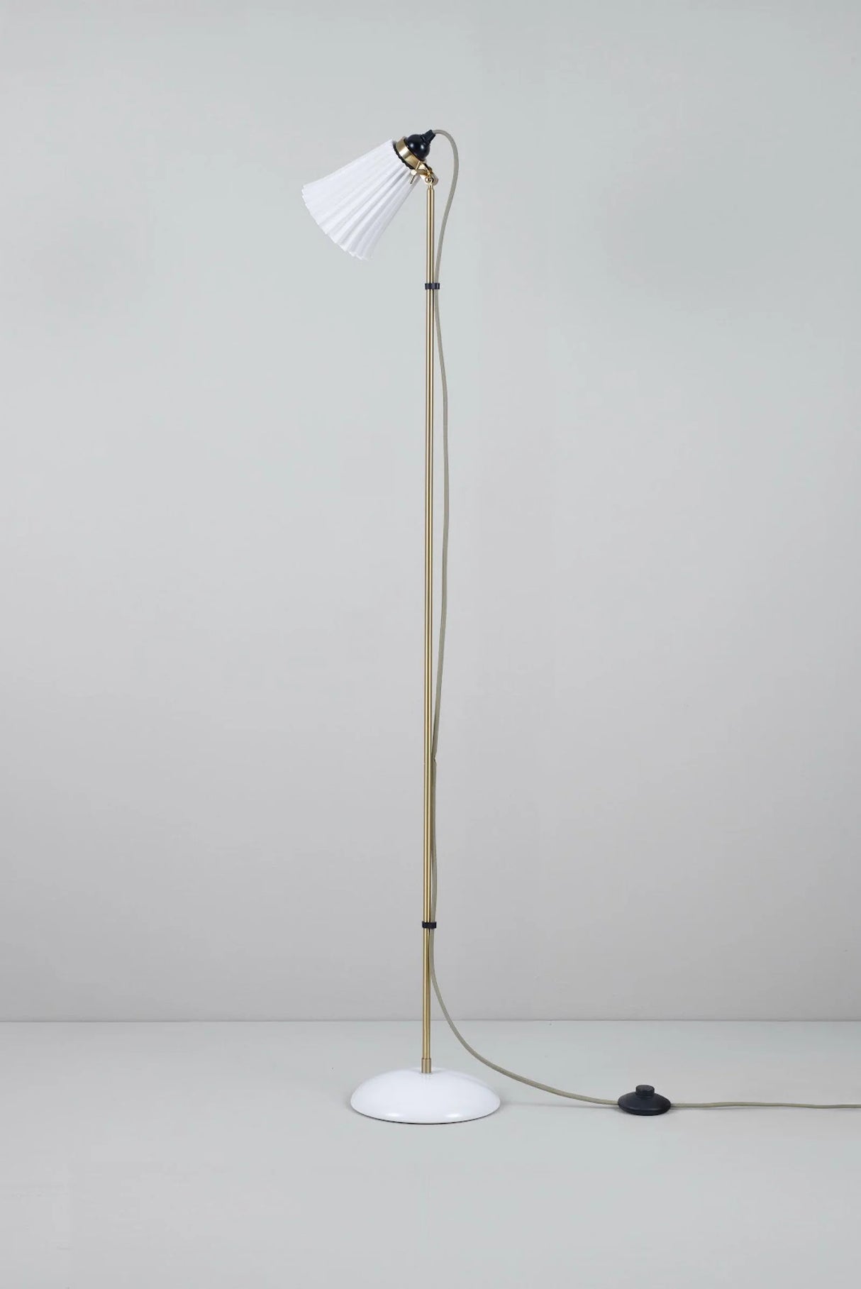 Original BTC Hector Pleat Medium Floor Light, Brass