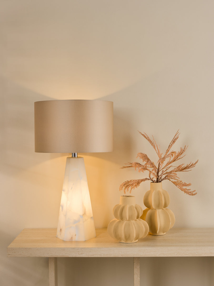 Dar Paget Table Lamp Dual Lit Alabaster Base Only