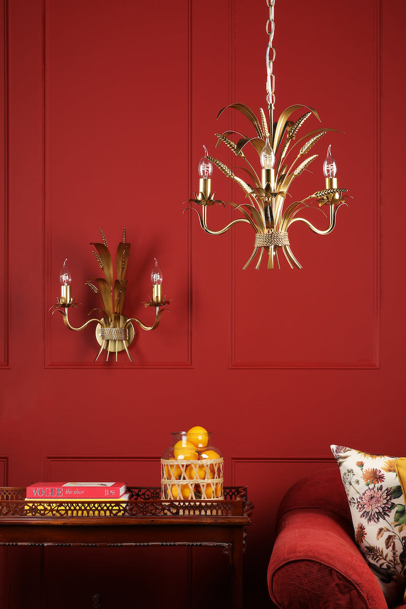 Dar Phaedra 3 Light Pendant Gold