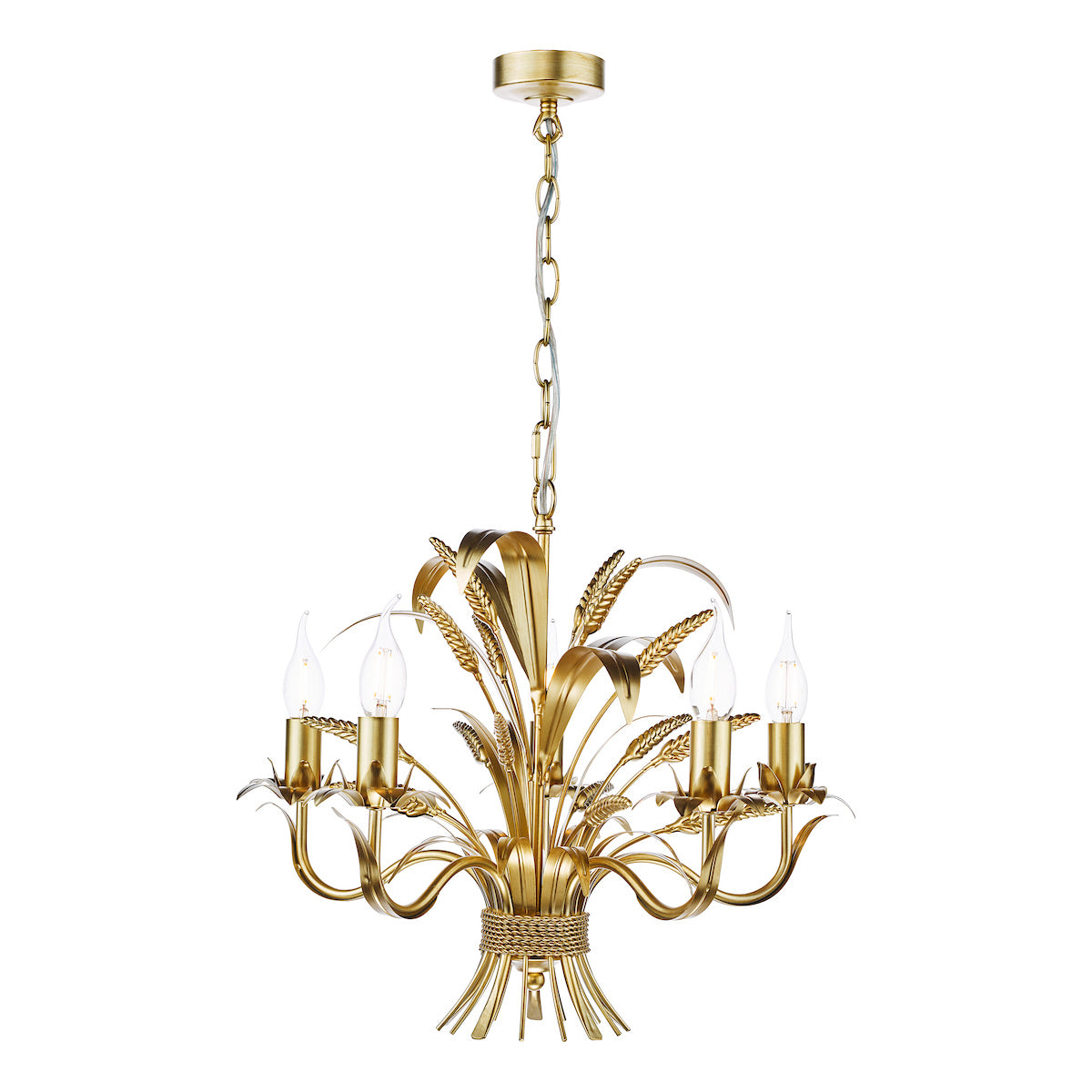 Dar Phaedra 5 Light Pendant Gold