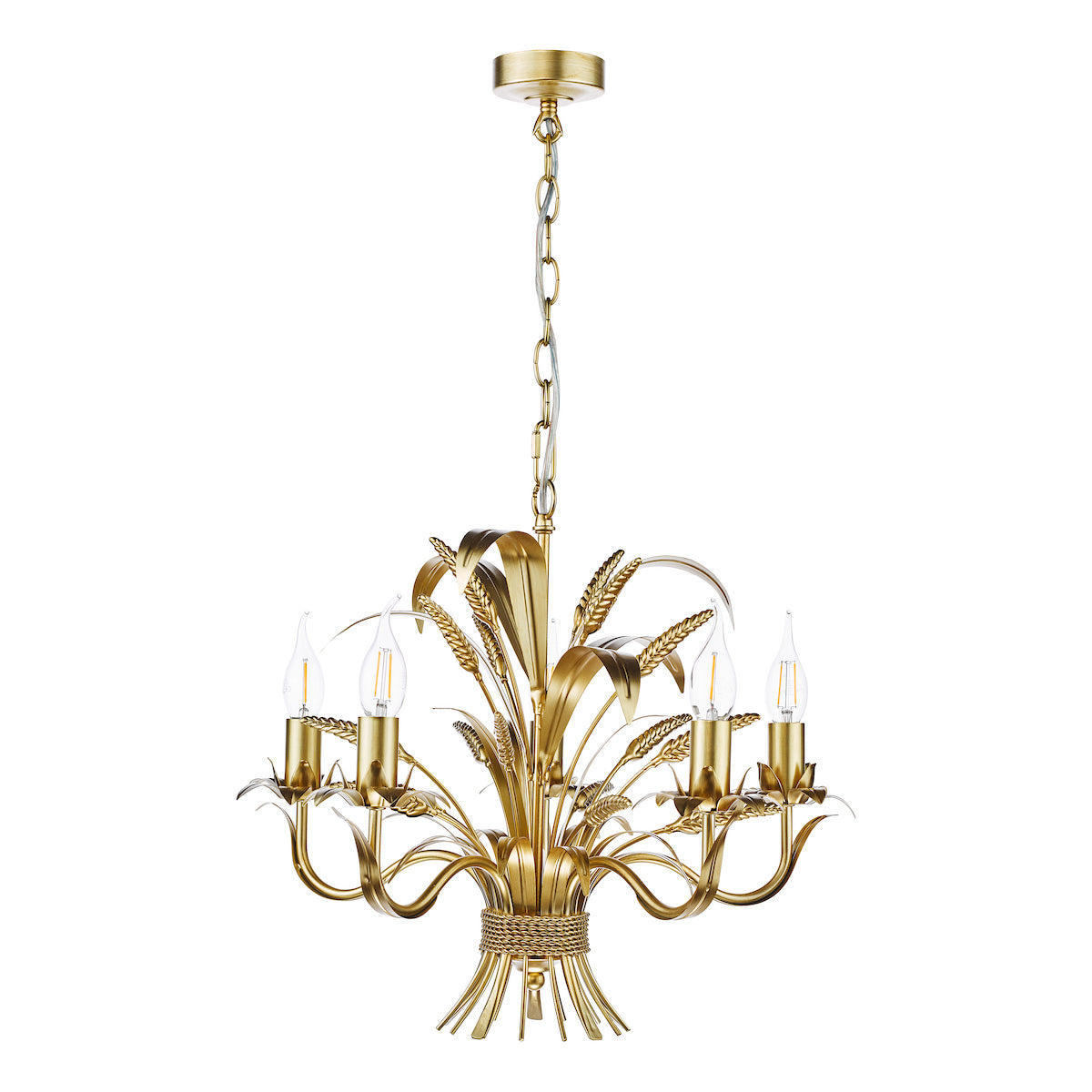 Dar Phaedra 5 Light Pendant Gold