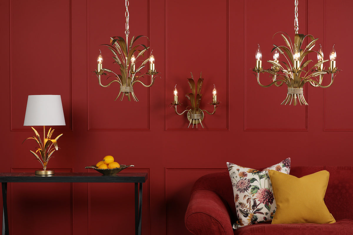 Dar Phaedra 5 Light Pendant Gold