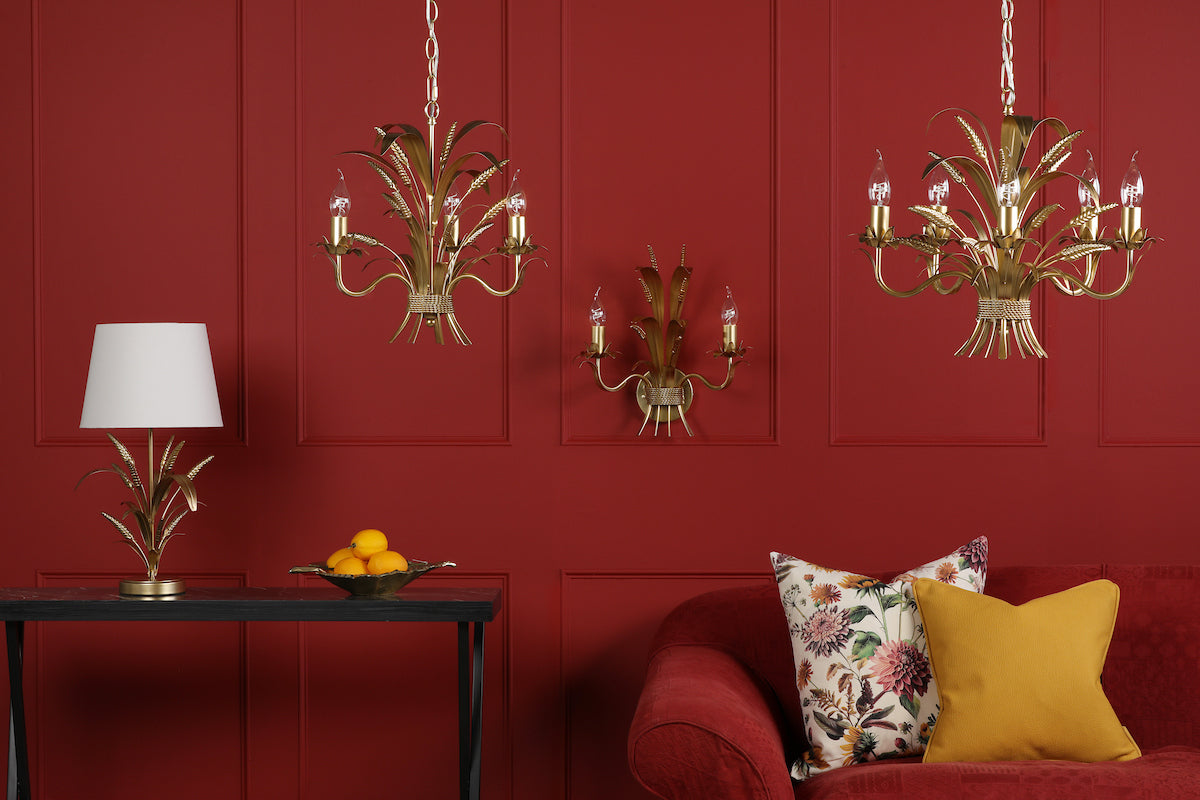 Dar Phaedra 5 Light Pendant Gold