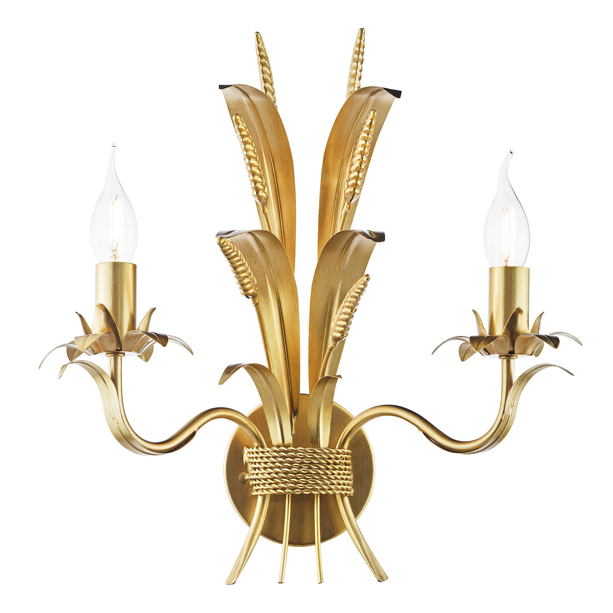 Dar Phaedra 2 Light Wall Light Gold