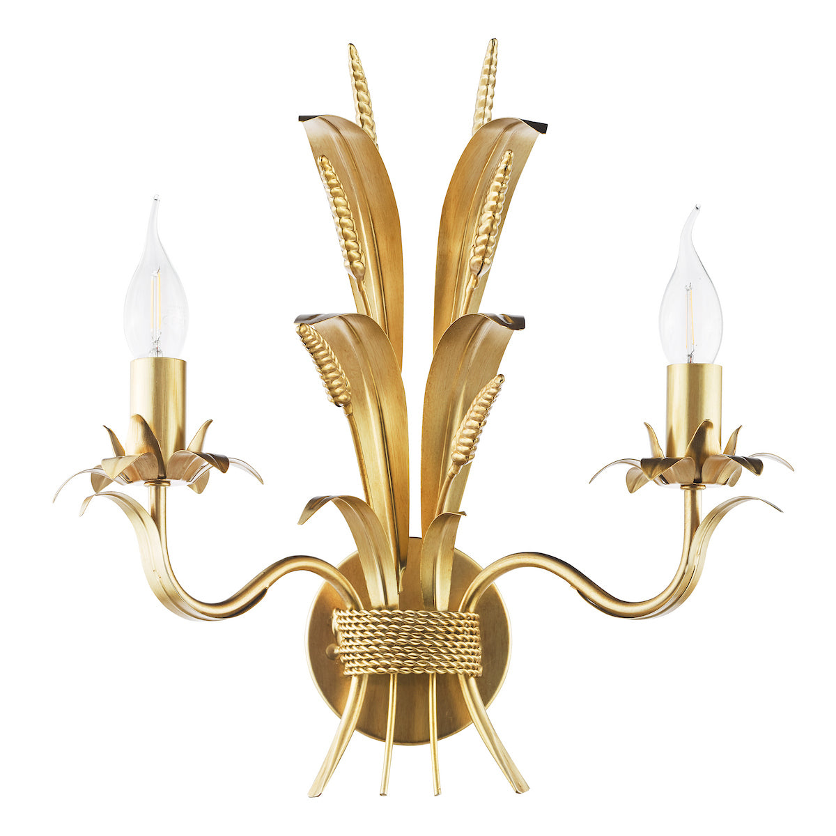 Dar Phaedra 2 Light Wall Light Gold