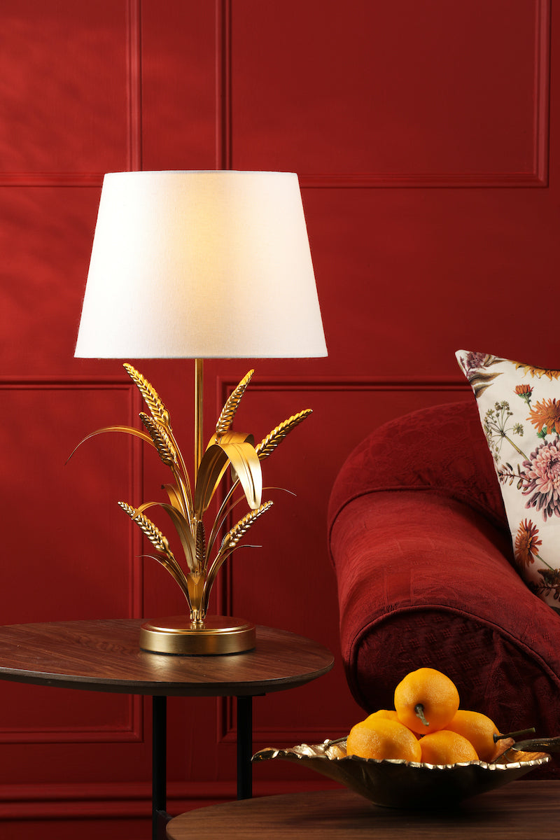 Dar Phaedra Table Lamp Gold With Shade
