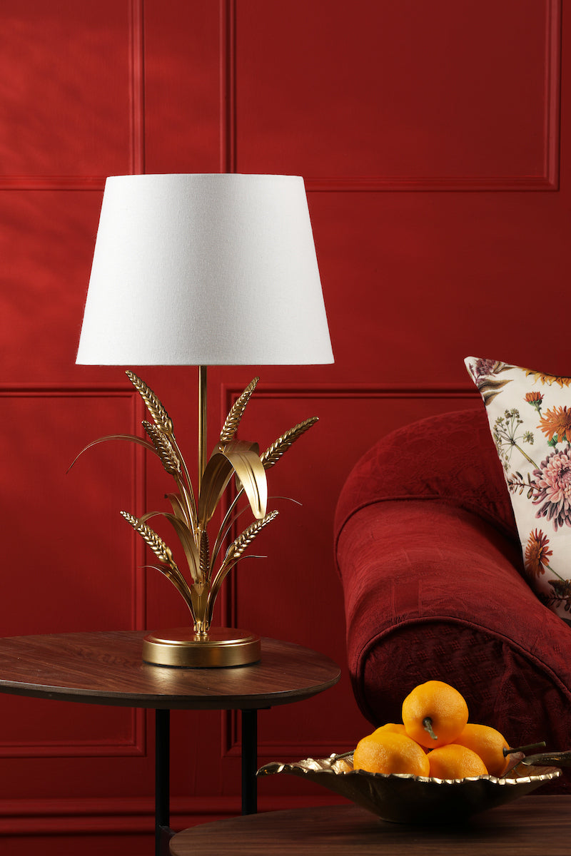 Dar Phaedra Table Lamp Gold With Shade