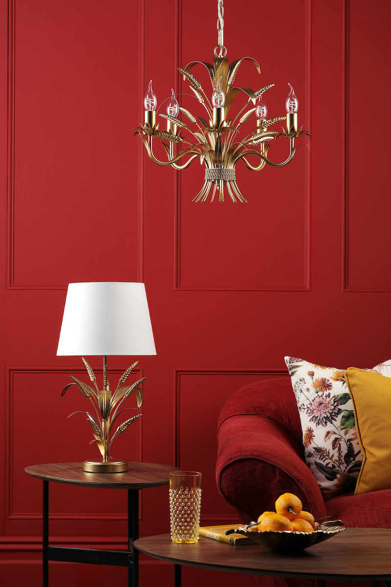 Dar Phaedra Table Lamp Gold With Shade