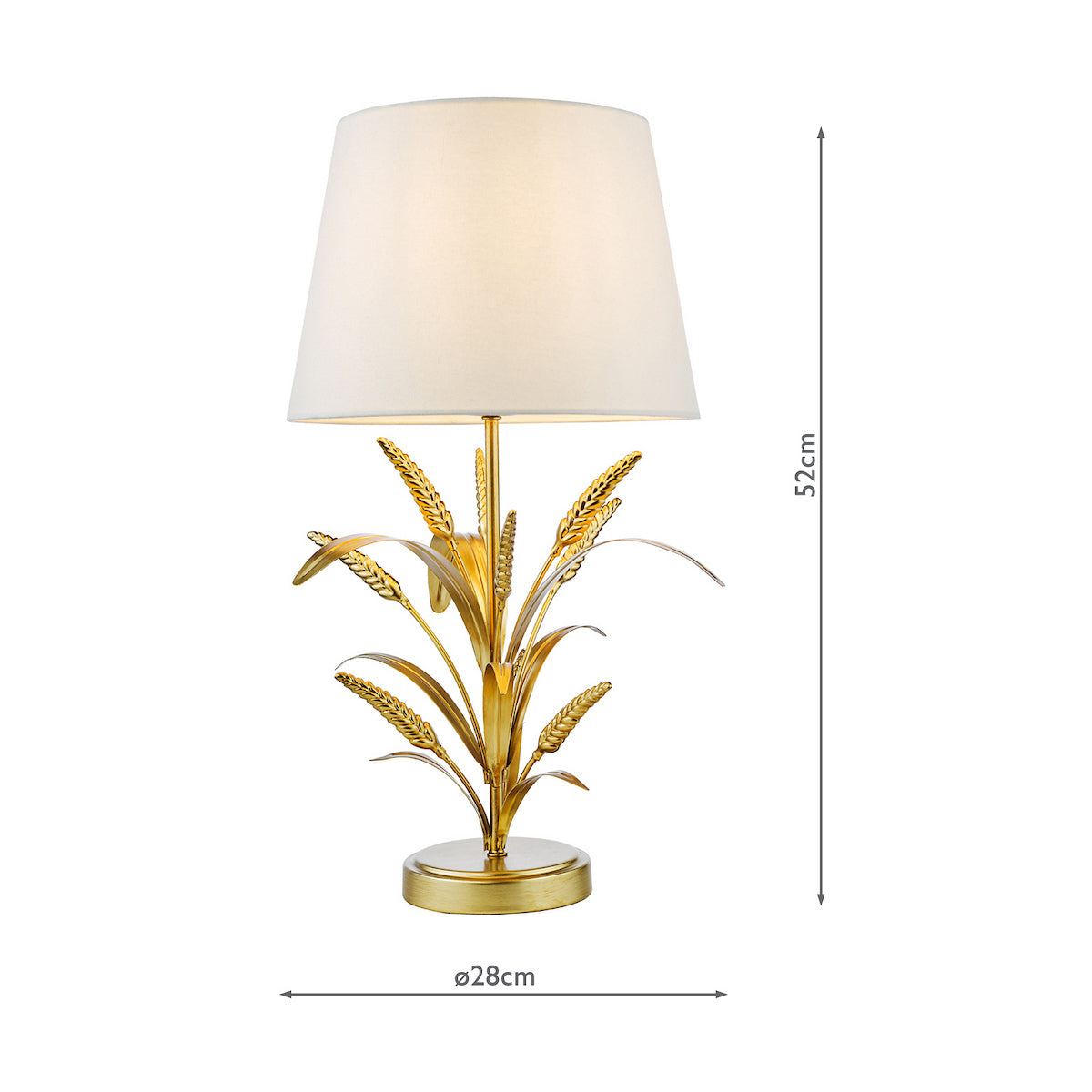 Dar Phaedra Table Lamp Gold With Shade
