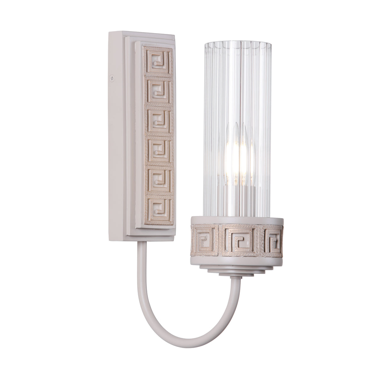 David Hunt Plato Wall Light Ribbed Glass and Cream/Gold Bracket Only