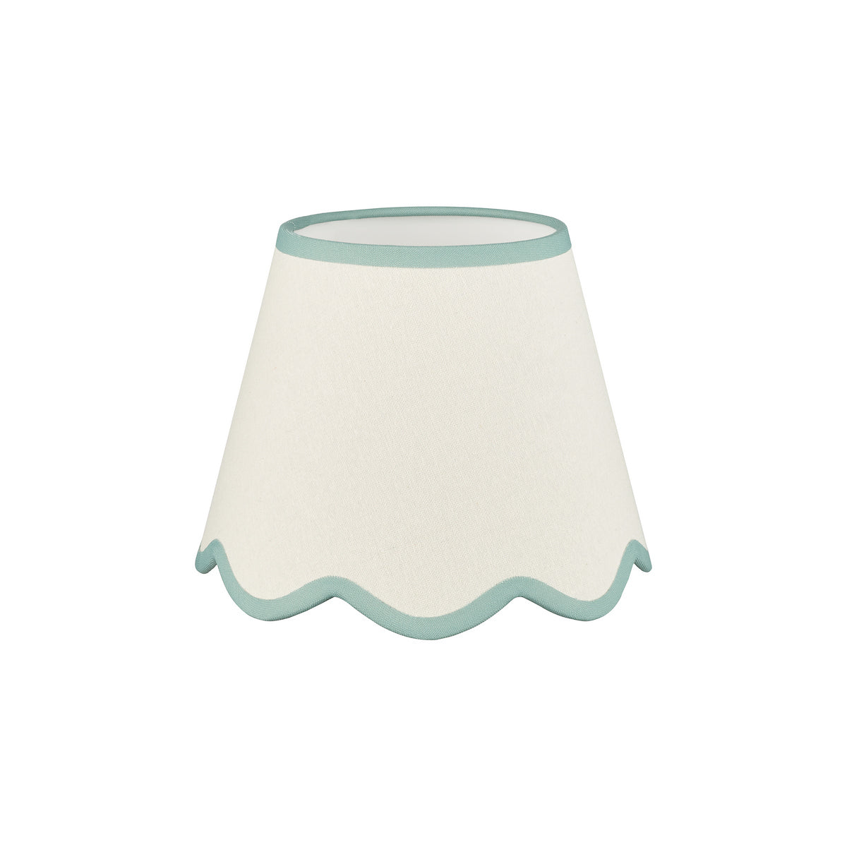 Dar Poma Natural Linen Tapered Drum Shade 25cm Blue Trim