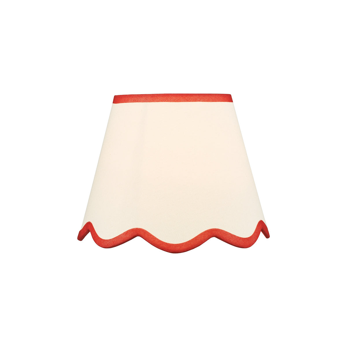 Dar Poma Natural Linen Tapered Drum Shade 25cm Red Trim