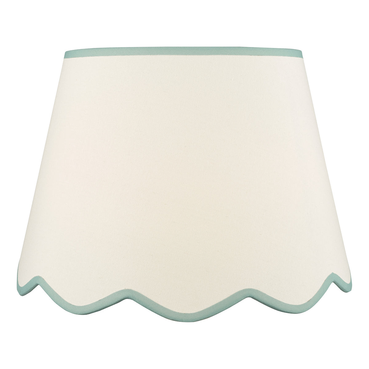 Dar Poma Natural Linen Tapered Drum Shade 45cm Blue Trim