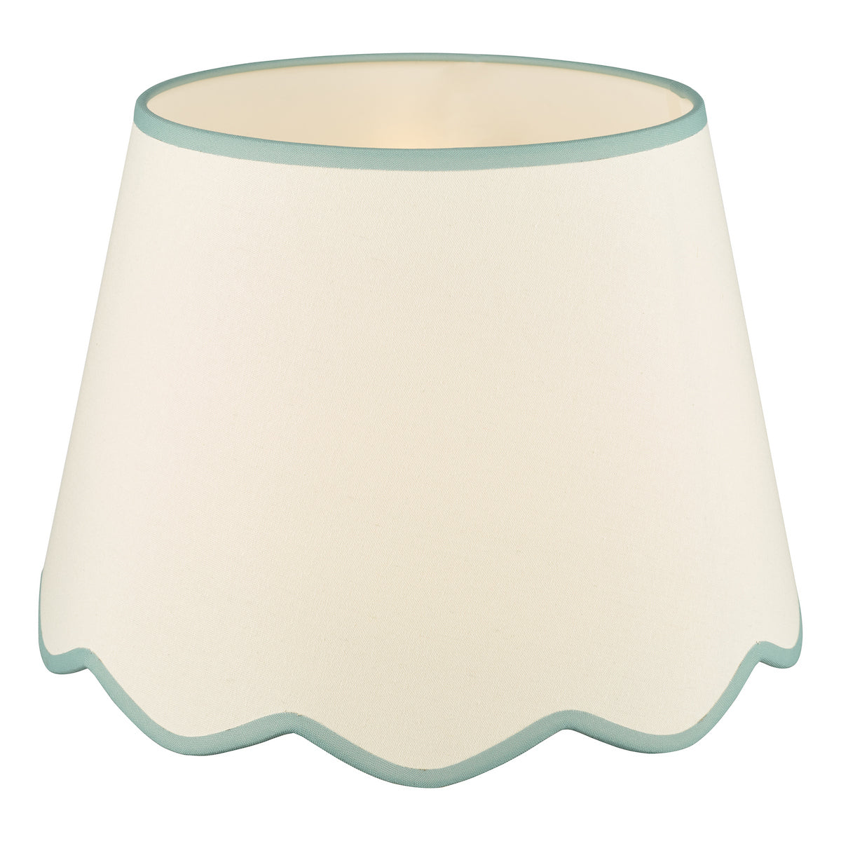 Dar Poma Natural Linen Tapered Drum Shade 45cm Blue Trim