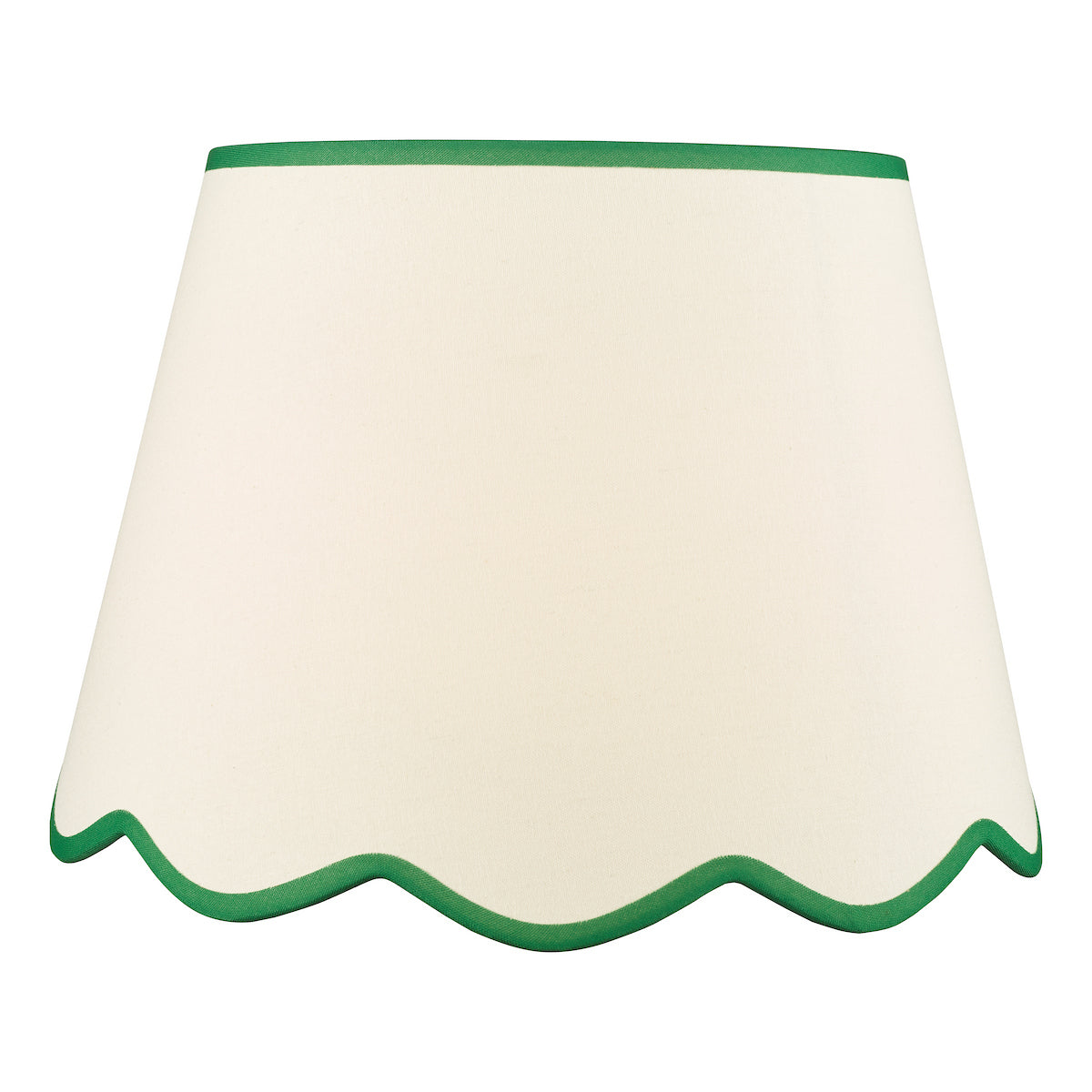 Dar Poma Natural Linen Tapered Drum Shade 45cm Green Trim