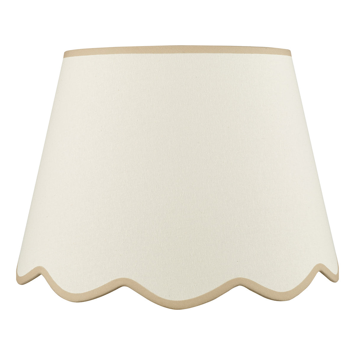 Dar Poma Natural Linen Tapered Drum Shade 45cm Taupe Trim
