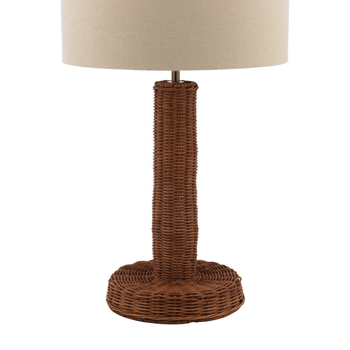 Joules Portree Table Lamp Rattan and Satin Bronze With Shade