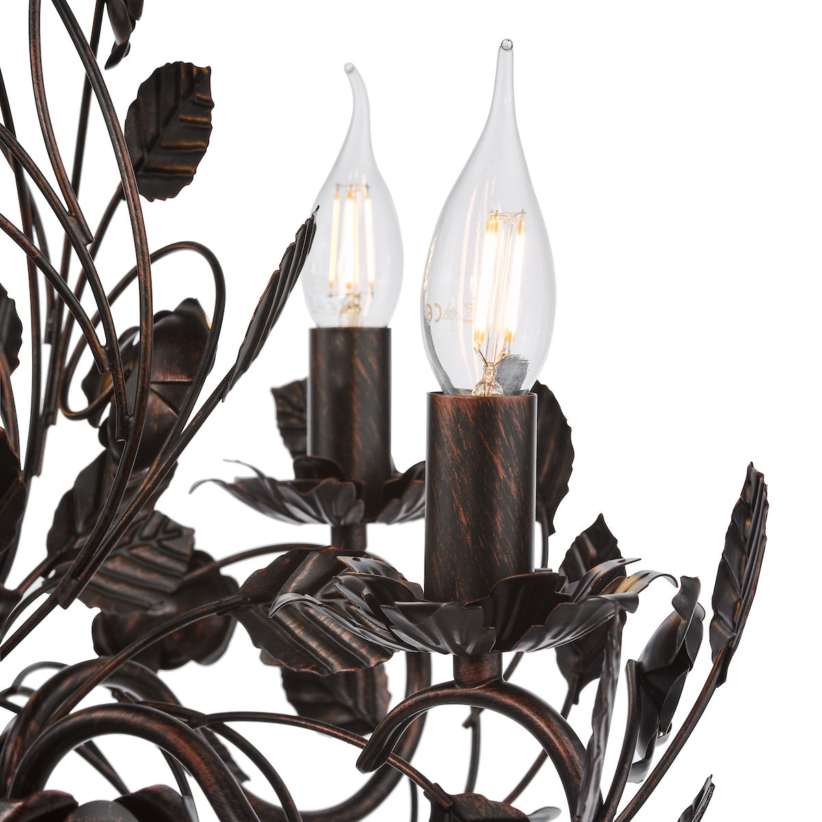 Dar Priscilla 5 Light Pendant Matt Black/Bronze Fitting Only