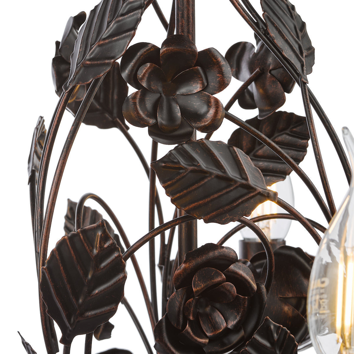 Dar Priscilla 5 Light Pendant Matt Black/Bronze Fitting Only