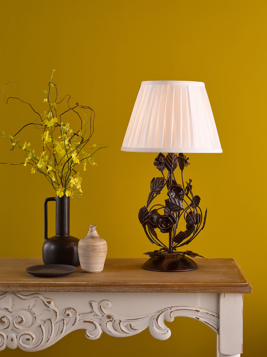 Dar Priscilla Table Lamp Black/Bronze Base Only
