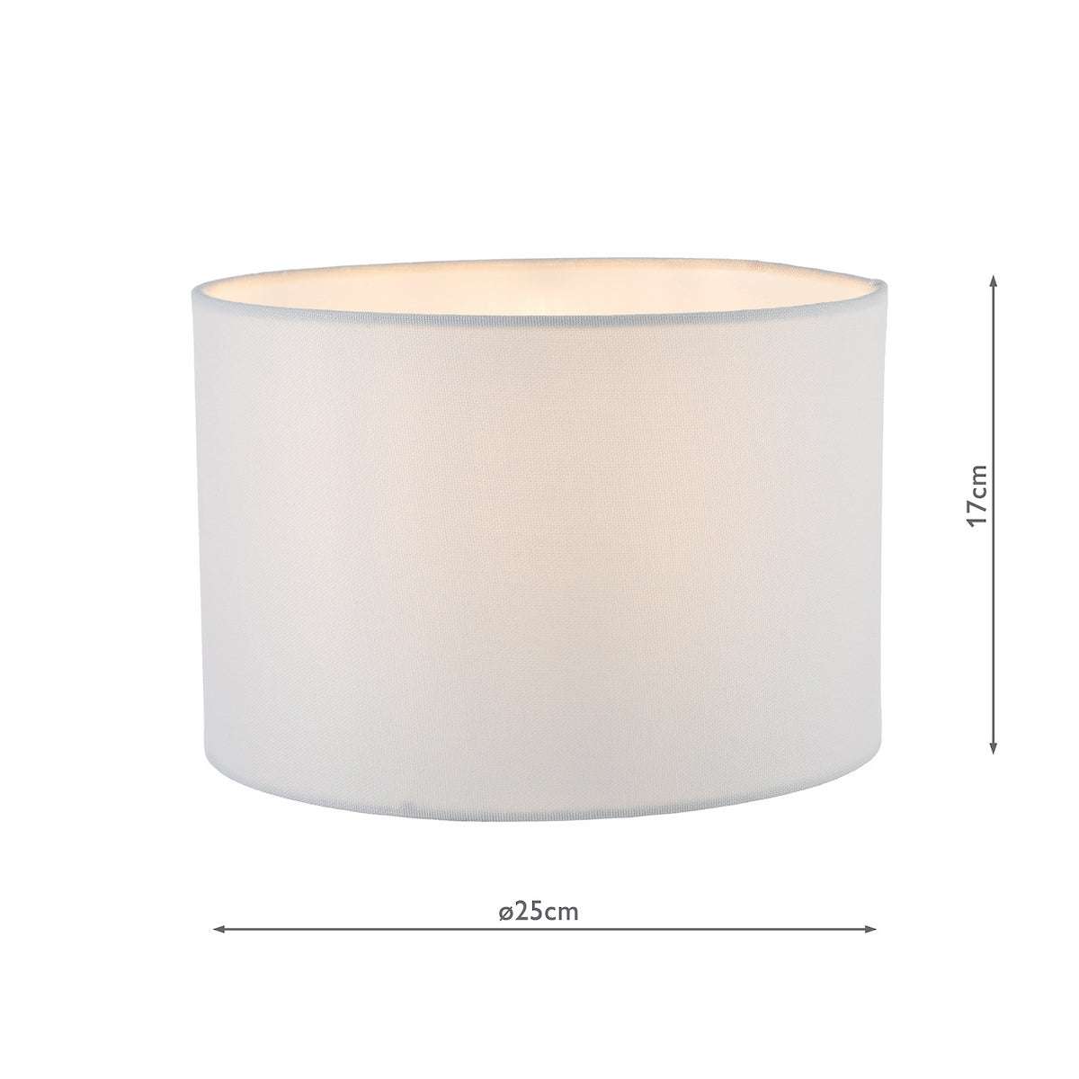 Dar Pyramid White Linen Drum Shade 25cm