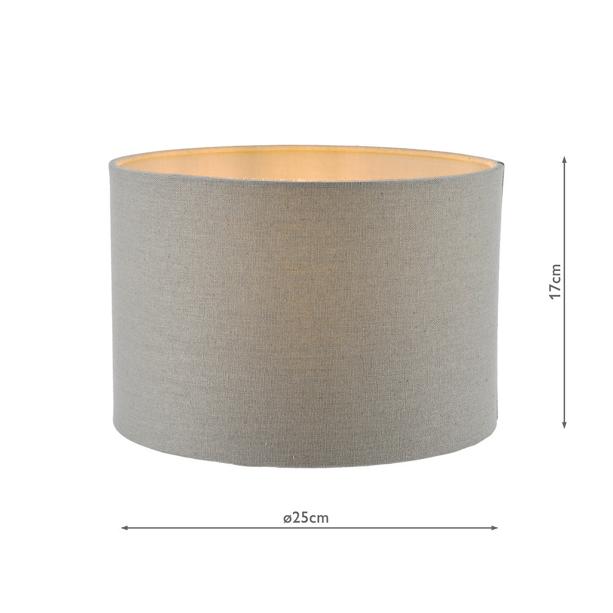 Dar Pyramid Grey Linen Drum Shade 25cm