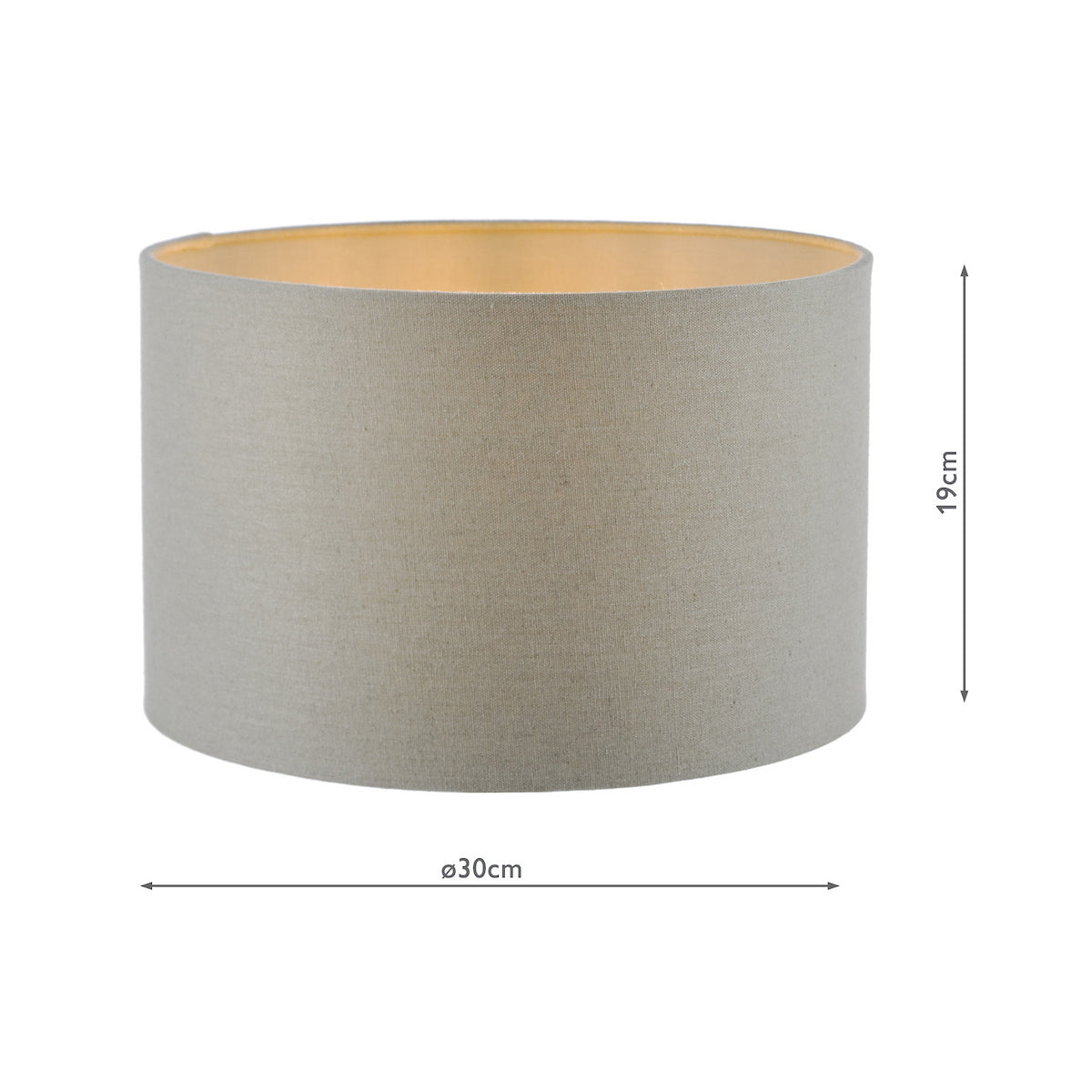 Dar Pyramid Grey Linen Drum Shade 30cm