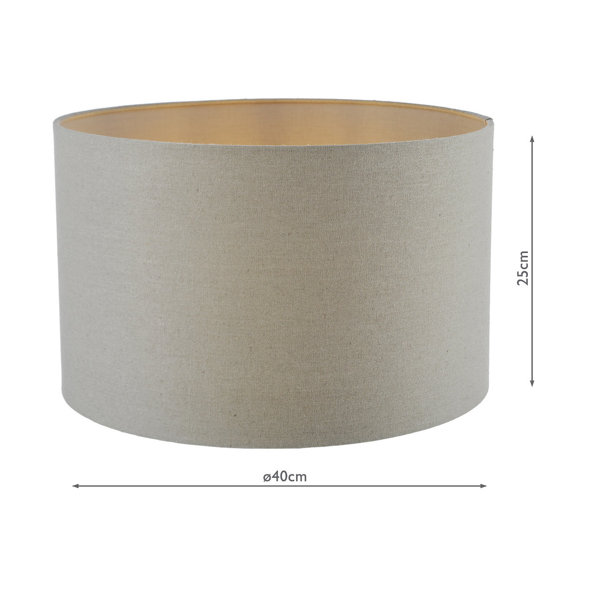 Dar Pyramid Grey Linen Drum Shade 40cm