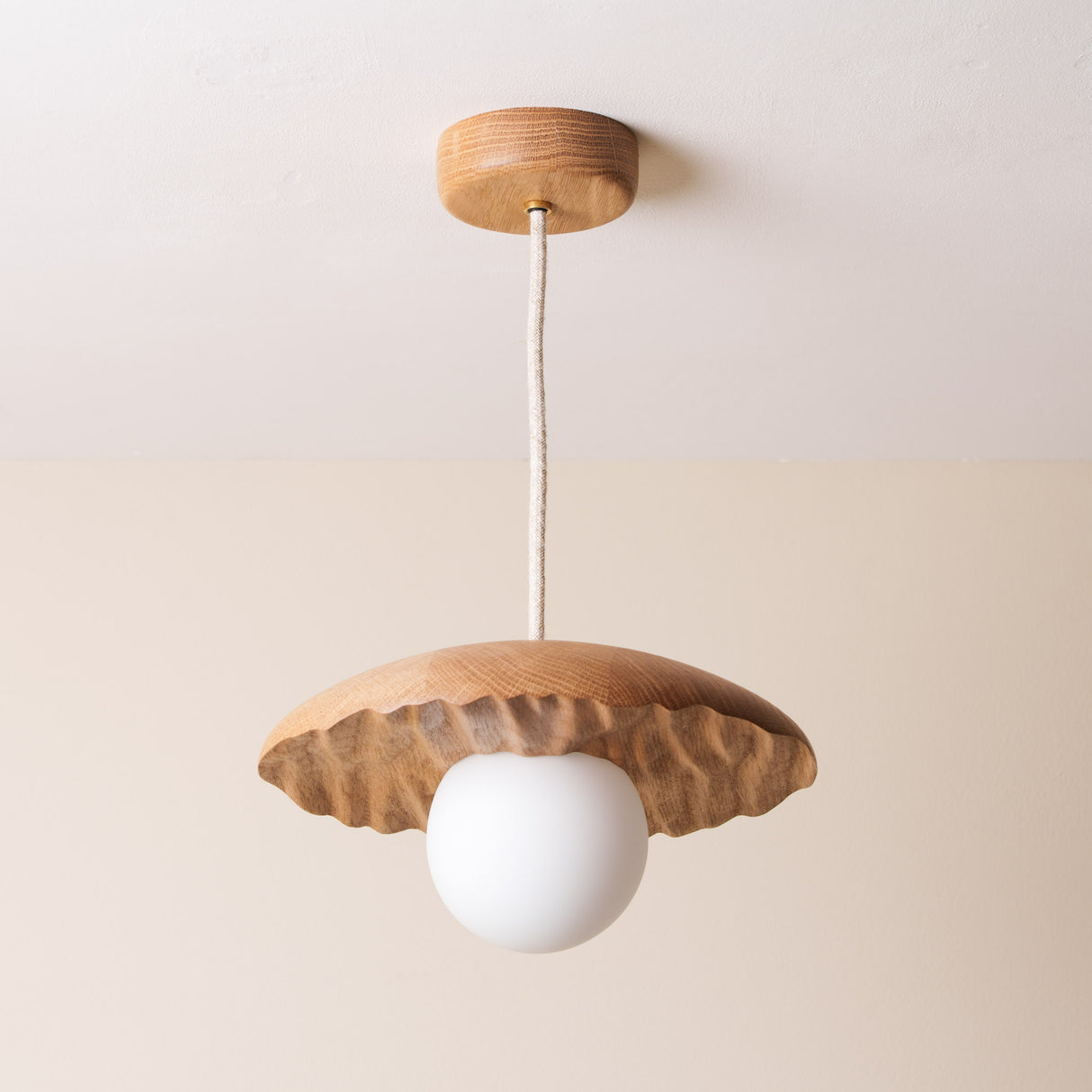 Studio Haran Porth Pendant Light in Solid Oak