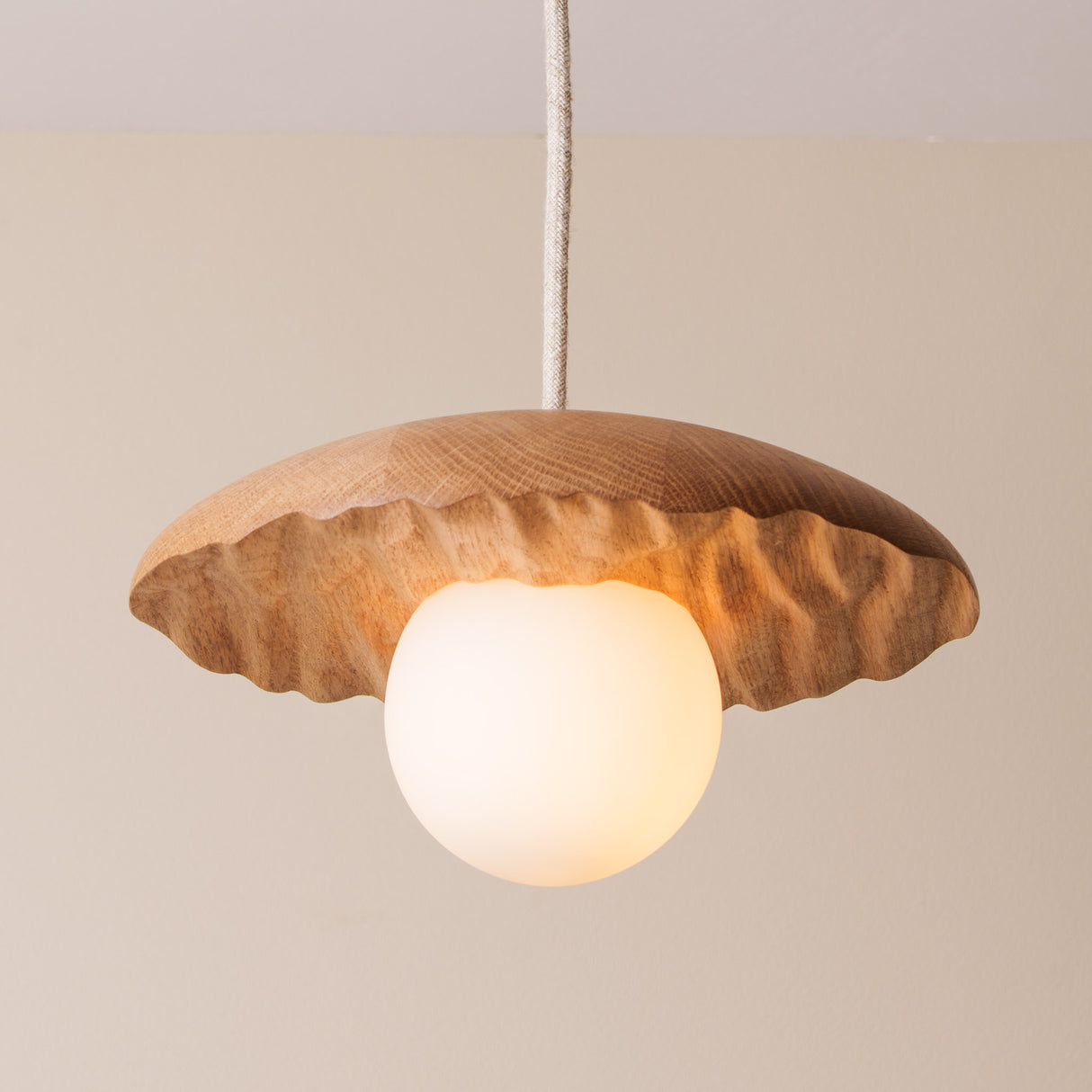 Studio Haran Porth Pendant Light in Solid Oak